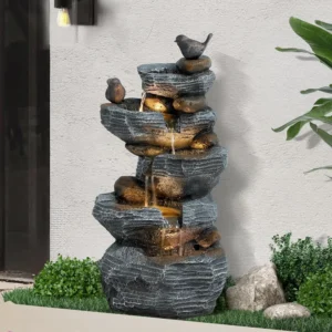 5-Tiers Cascading  Waterfall Fountain with LED Lights