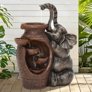 Rustic farmhouse water feature with Tranquil Cascading Waterfall