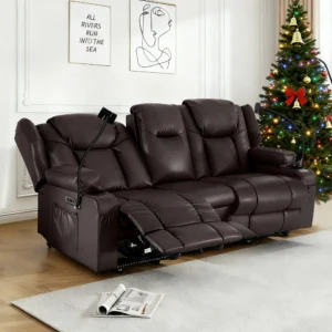 Loveseat Electric Recliner Sofa, Massage & Heat