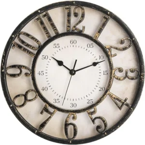 Retro Wall Clock, Silent Non-Ticking Battery Movement