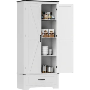 Tall Kitchen Pantry Cabinet with Adjustable Shelves