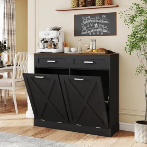 2 x 10 Gallons Double Tilt Out Trash Can Cabinet