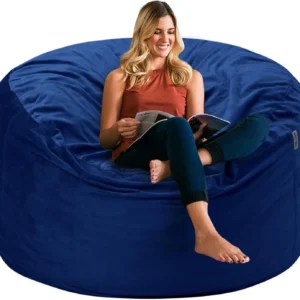Velvet Bean Bag Chair with Memory Foam,