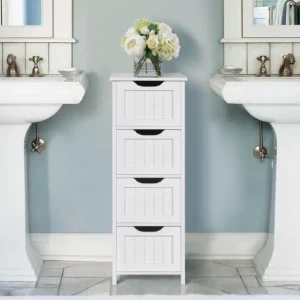4-Drawers Bathroom Floor Cabinet Storage Organizer