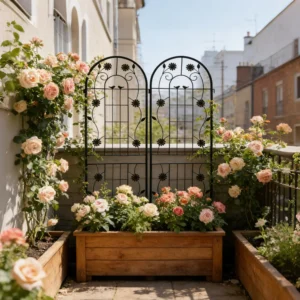 2-Pc Galvanized Metal Garden Trellis for Climbing Plants