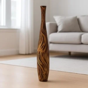 Large Wooden Floor Vase  Farmhouse Decor