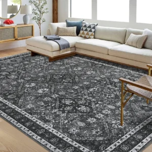 Rug for Living Room, Machine-Washable, Non-Slip, Stain & Water-Resistant