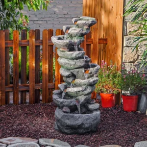 10-Tier Cascading Rock Water Fountain