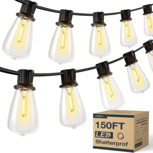 150FT LED Outdoor String Lights Waterproof Dimmable Outside Hanging Lights